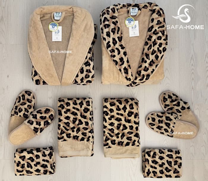 سرویسحوله عروس داماد طرح پلنگی و جگوار پودایران نسکافهای