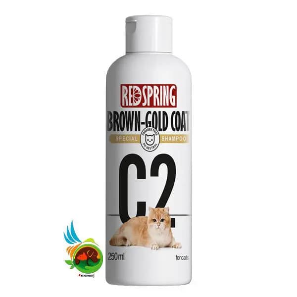 شامپو تخصصی مخصوص گربه با موهای قهوه ای و طلایی (مدل C2) رد اسپرینگ C2 special shampoo brown & gold coat حجم ۲۵۰ میلی لیتر