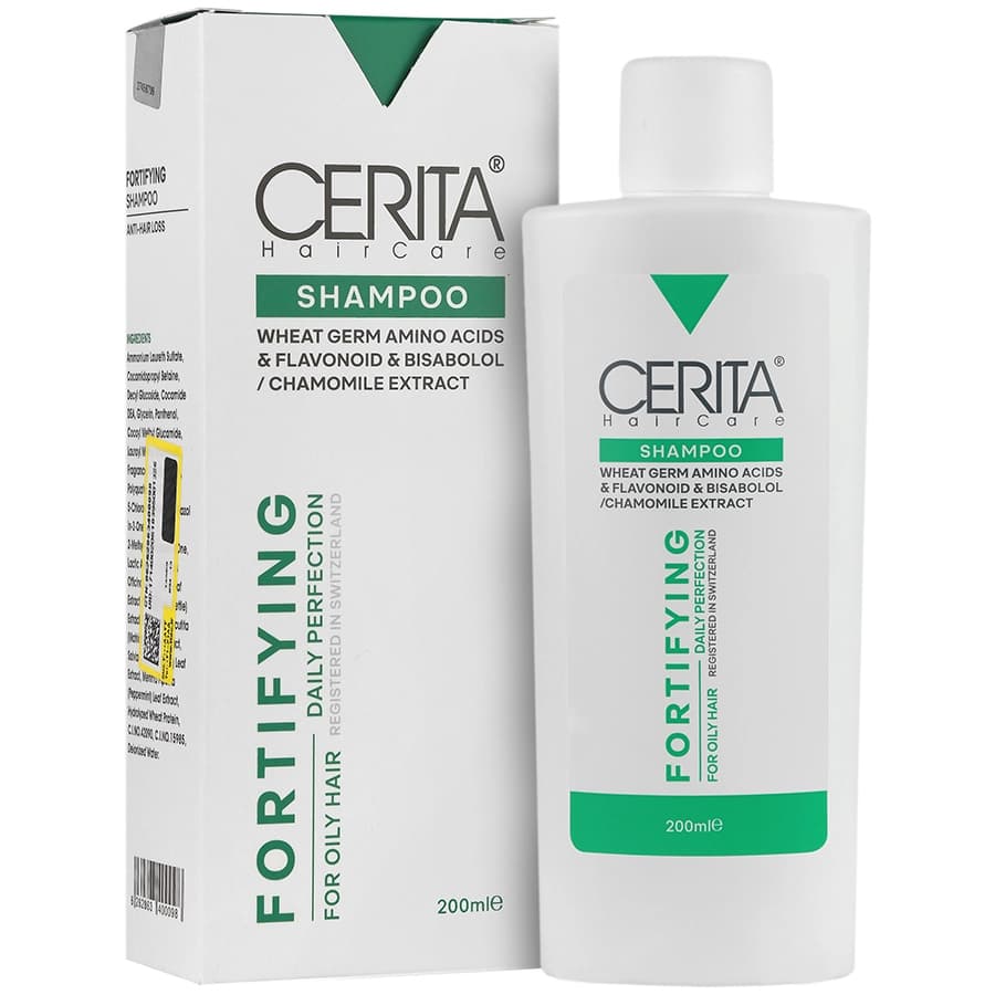 شامپو تقویت کننده و ضد ریزش سریتا مدل فورتی فایینگ مناسب برای موهای چرب حجم 200 میلی لیتر