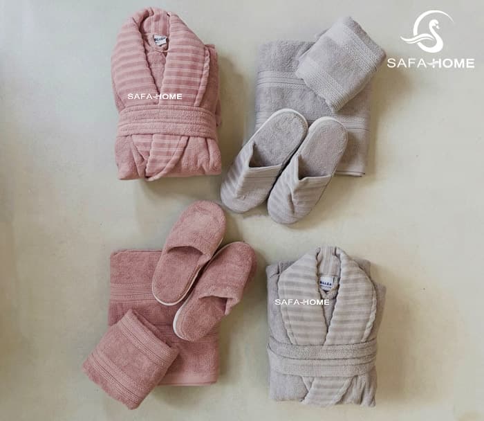 سرویس حوله عروس و داماد مدل دالورا طوسی کالباسی