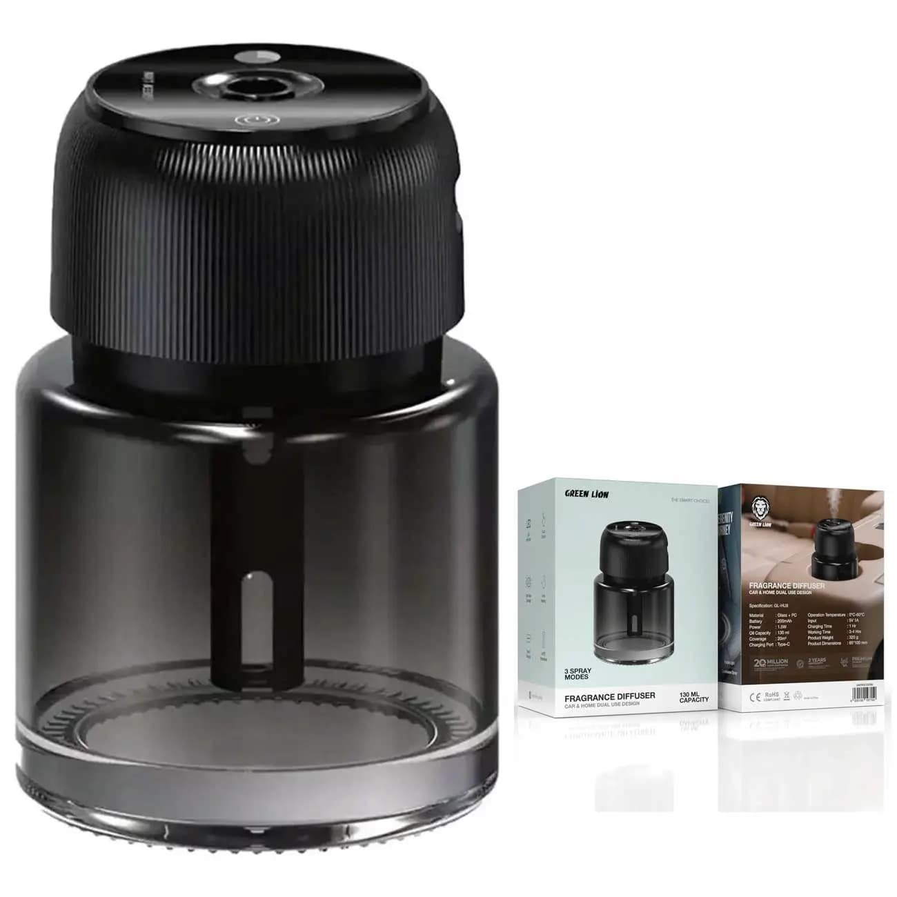 خوشبوکننده ماشین 130 میلیلیتری گرین لاین Green Lion Fragrance Diffuser 130mL GNFRGCDIFBK