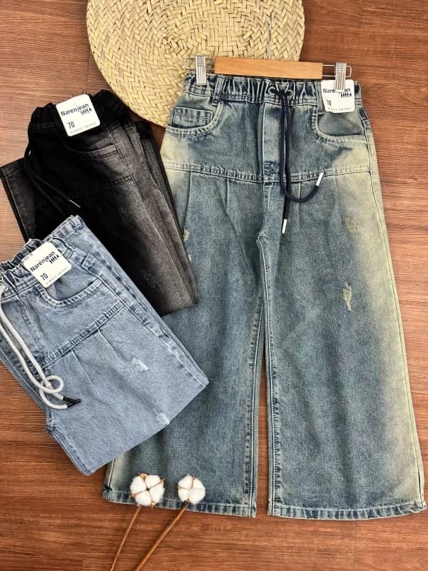 شلوار جین بگ پیلی دار