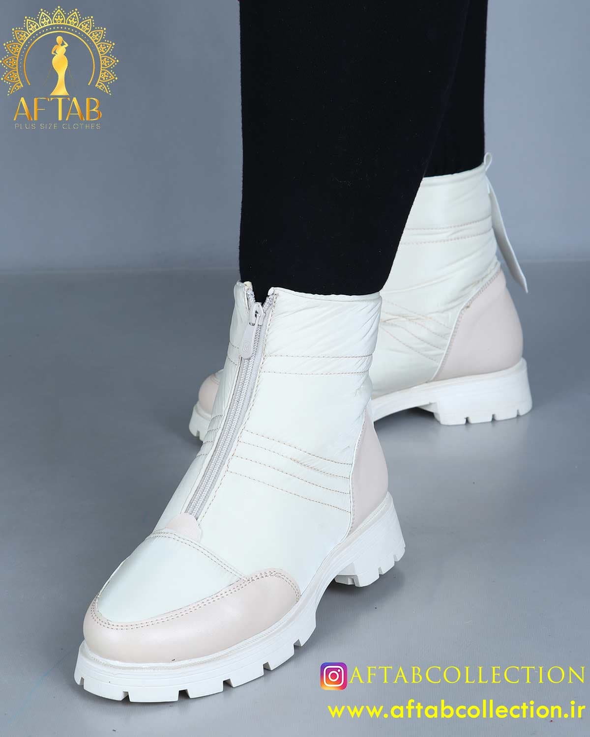 نیم بوت شمعی وسط زیپ پابزرگ 6179