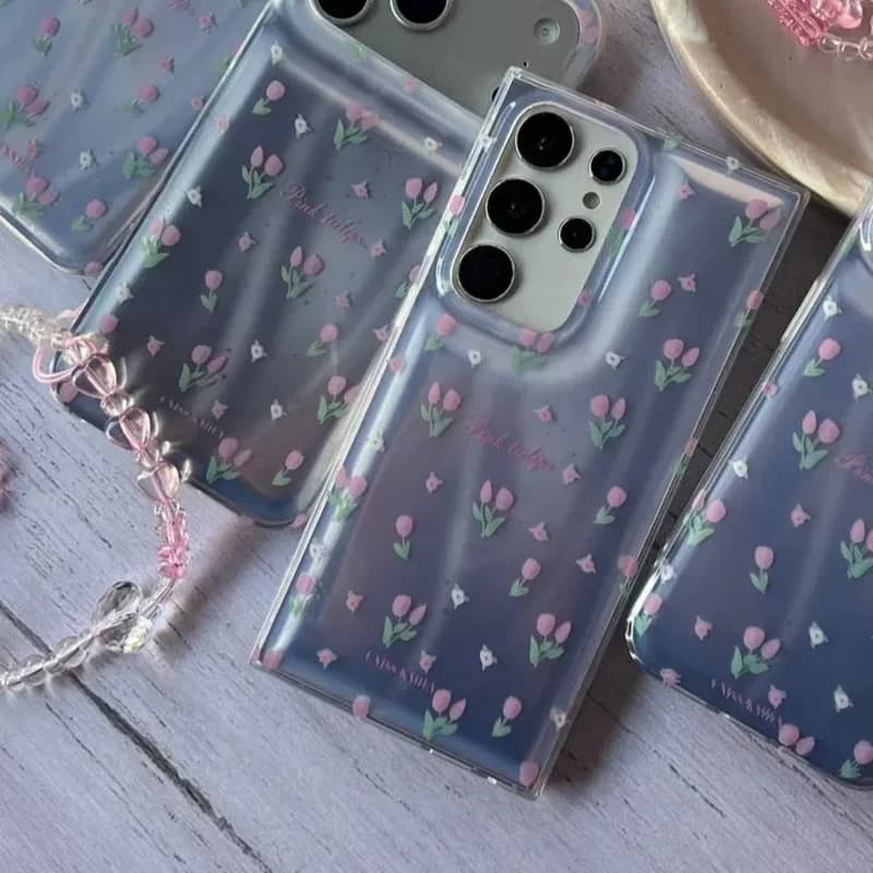 کاورگوشی آیفون براش گل لاله همراه با آویز