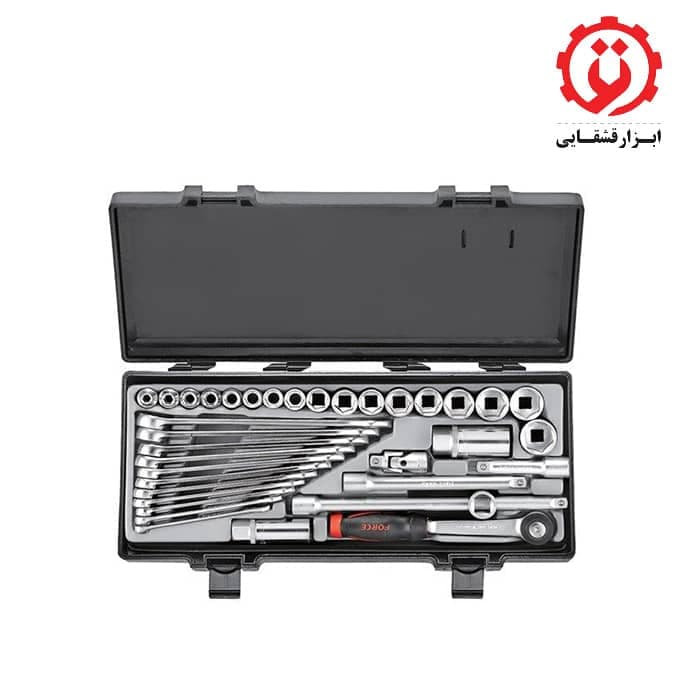 جعبه بکس 3/8 درایو 12 پر با سری آچار یکسر رینگ فورس مدل 9-3361