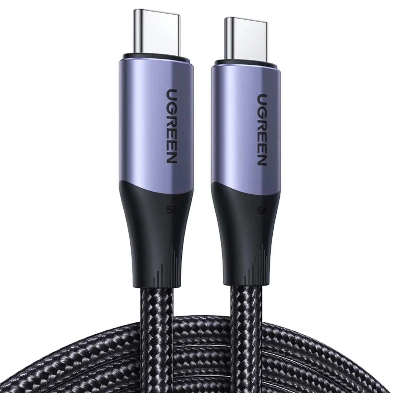 کابل تایپسی به تایپسی 100 وات 5 آمپر یک متری یوگرین ugreen US355 80150 شارژ سریع