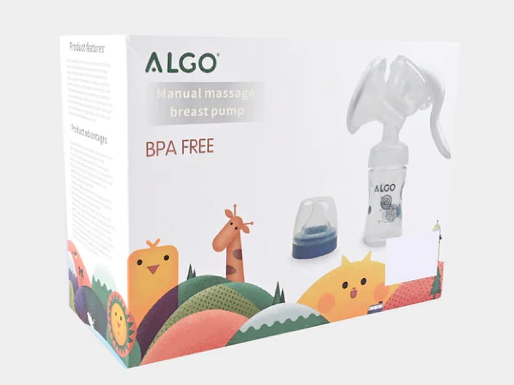 شیردوش پمپی دستی به همراه شیشه شیر حجم 180 ml آلگو ALGO