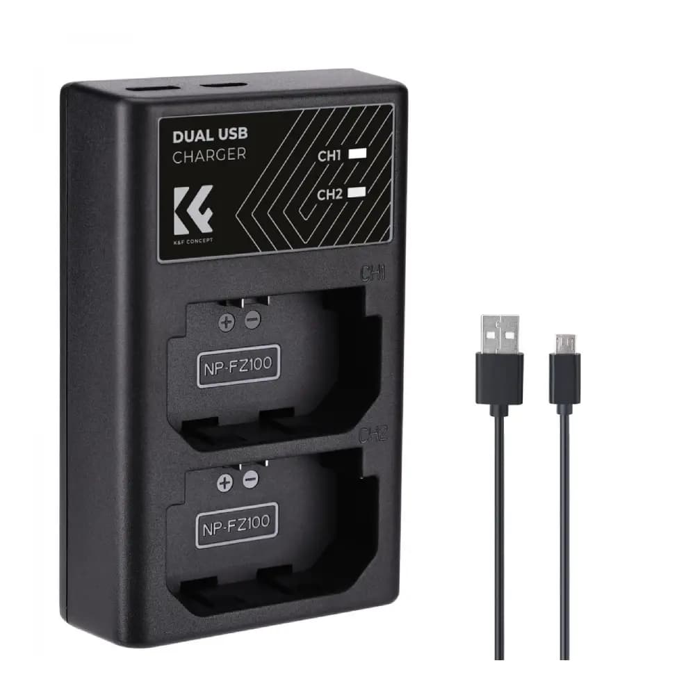 شارژر کی اند اف دوتایی K&F Concept NP-FZ100 Battery Charger SKU:KF28.0010