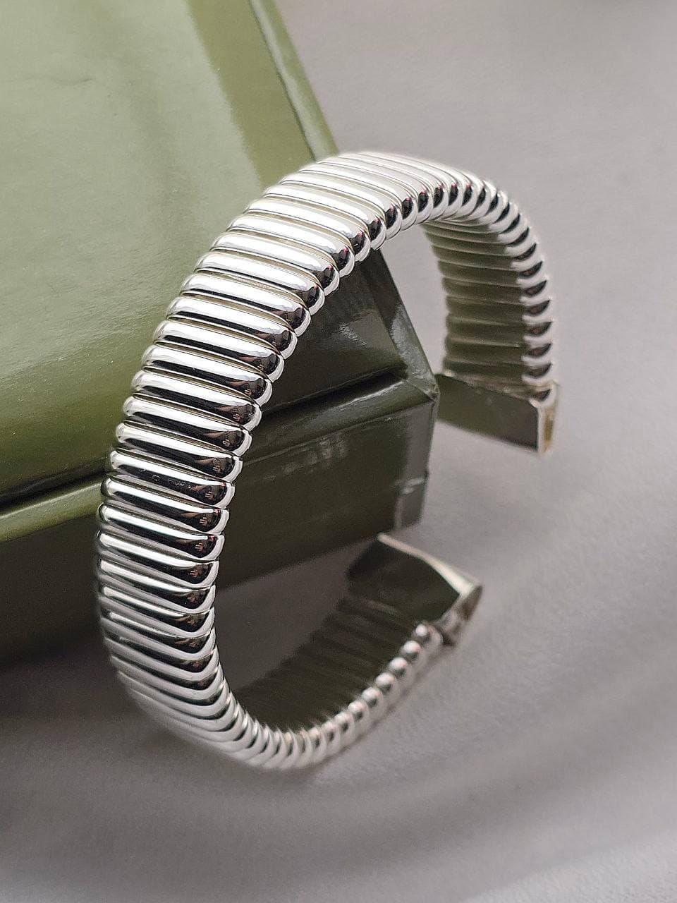 بنگل آبکاری نقره شیاردار