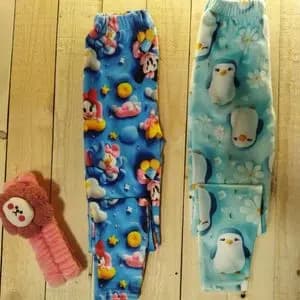 شلوار مخمل سه بعدی دخترانه سایز 70 sh