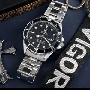 369001 ساعت مردانه رولکس مدل سابمارینر صفحه مشکی | قاب مشکی | بند استیل