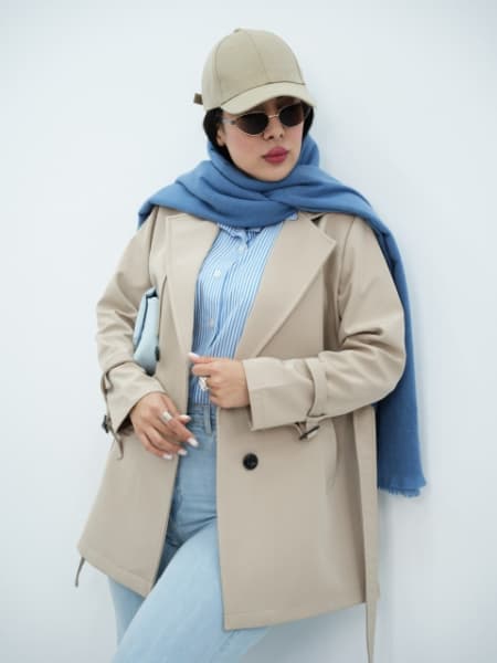 بارونی کوتاه کمردار آفاگاتو کد6630