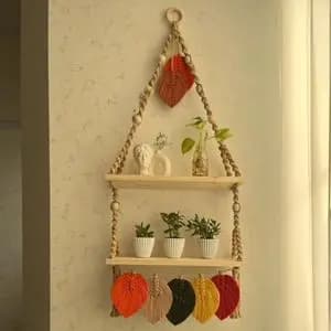 شلف مکرومه بافی مدل رنگین