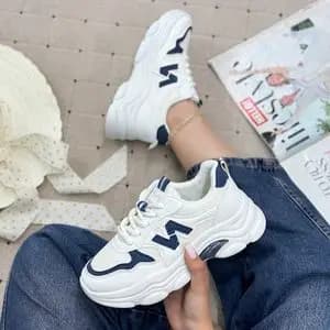 کفش نیوبالانس خارجی زنانه مدل KShoes رنگ سفید ابی
