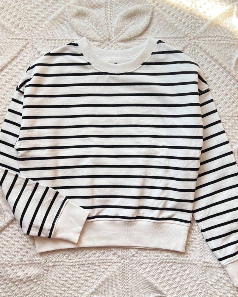 بلوز کراپ داخل پنبه ای راهرا سفید مشکی h&m