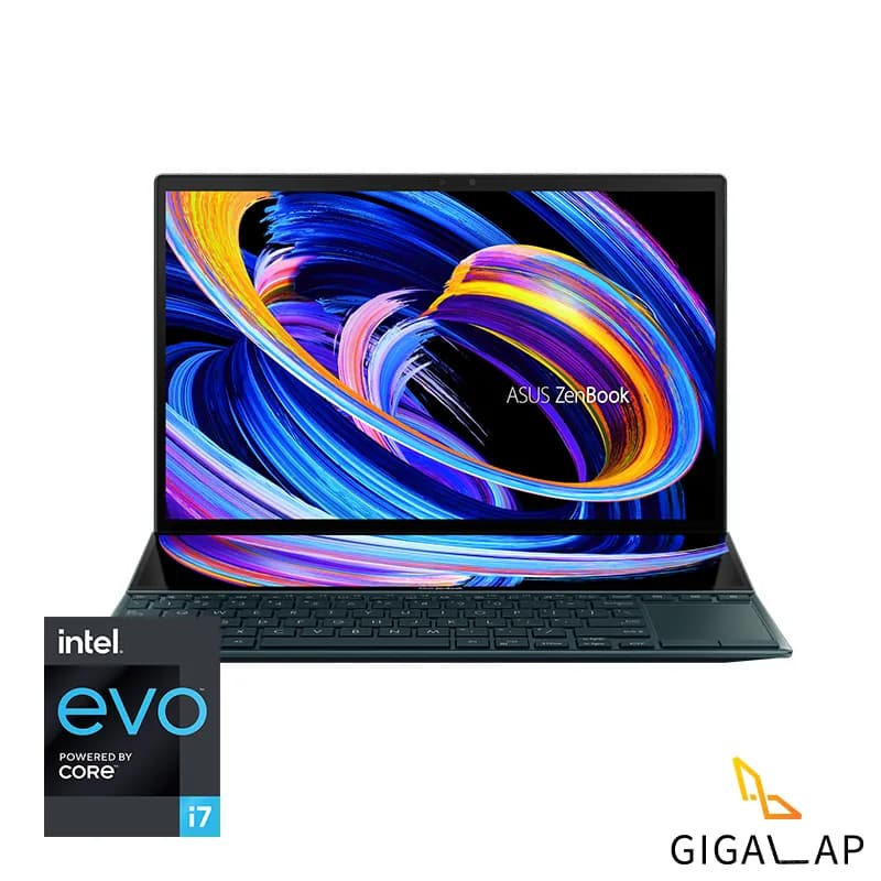 لپ تاپ استوک دوئال اسکرین ایسوس Zenbook UX482EG مدل i7 1165G7 16GB 512GB SSD 2GB MX450 14″FHD Touch 2 Screen
