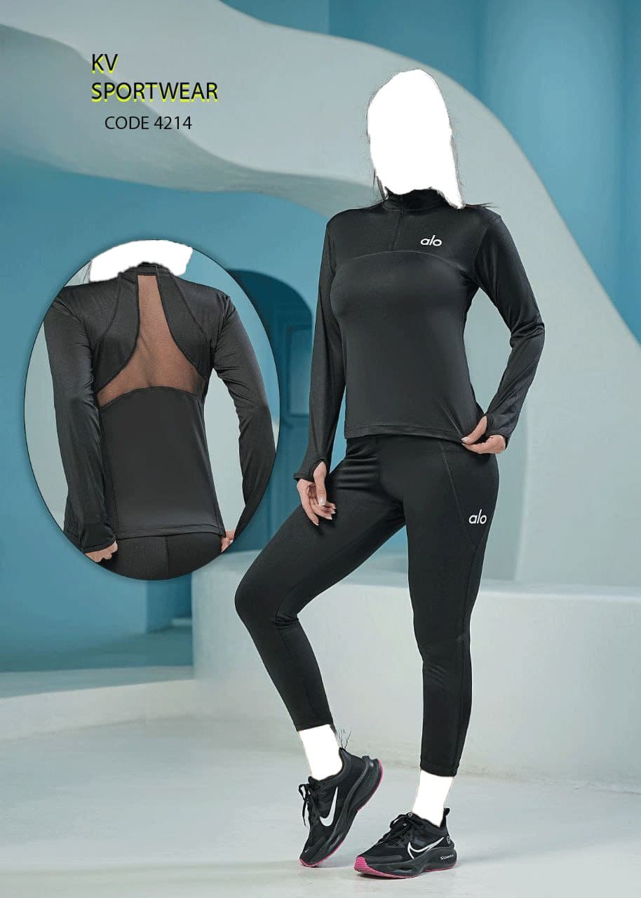 ست بلوز لگ نیم زیپ فینگردار ورزشی زنانه alo کد 003