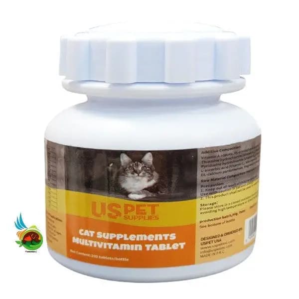 قرص مولتی ویتامین گربه یو اس پت Uspet multivitamin tablet بسته ۲۰۰ عددی