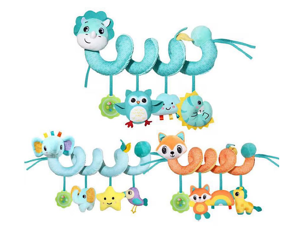 آویز تخت و کریر مارپیچی و جغجغه ای عروسکی world