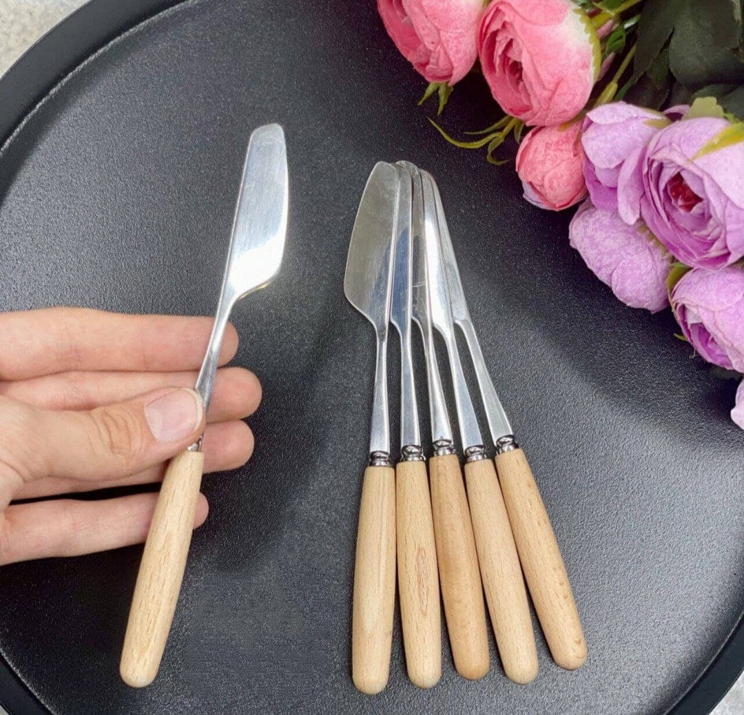 کارد کره خوری دسته چوبی 6 عددی کد 1014012