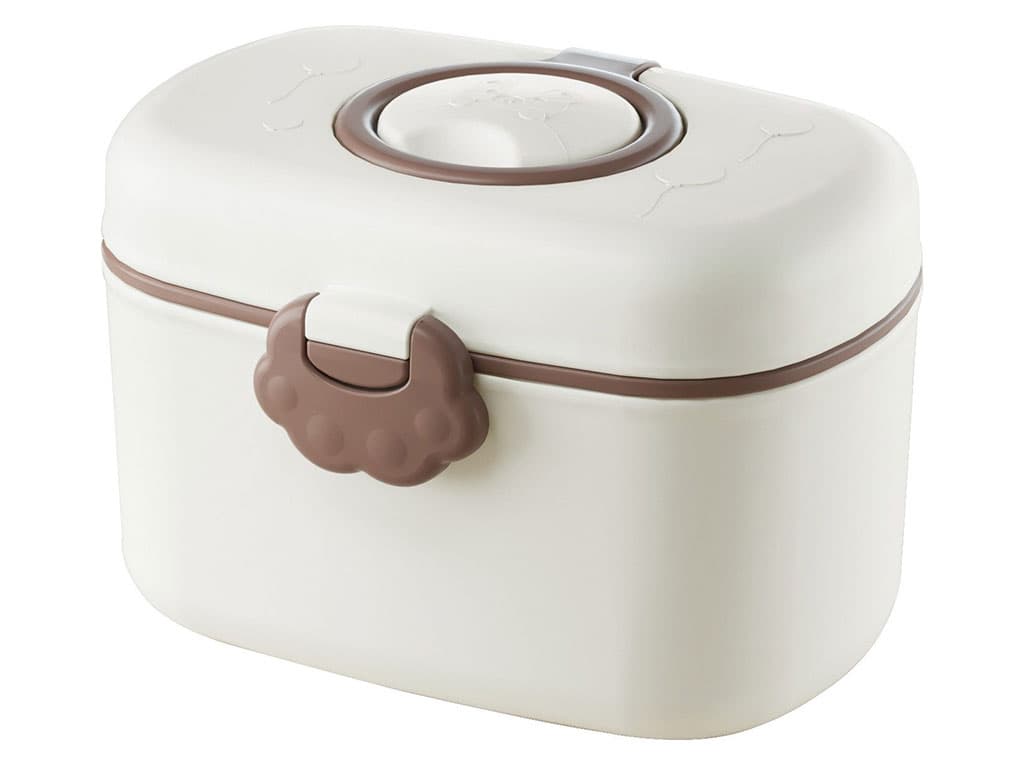 ظرف ذخیره شیر خشک پیمانه دار و چنگال دار 380 میل نوزادی طرح پنجه تدی