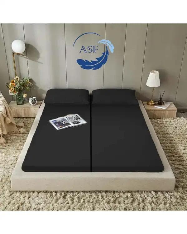 تشک ژاپنی طبی دو نفره سایز 160*200 مشکی ای اس اف ASF مدل ZENTO Max به همراه روبالشی