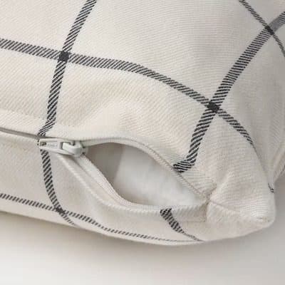 کاور کوسن ایکیا SPIKKLUBBA سفید استخوانی/مشکی سایز ۵۰x۵۰