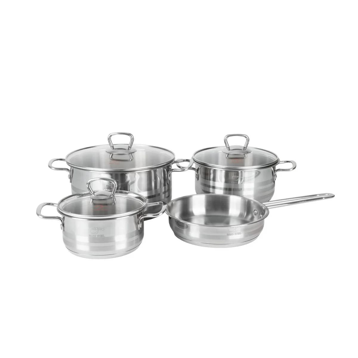 سرویس قابلمه پارس استیل کف سه لایه کارا خط دار (7 پارچه)