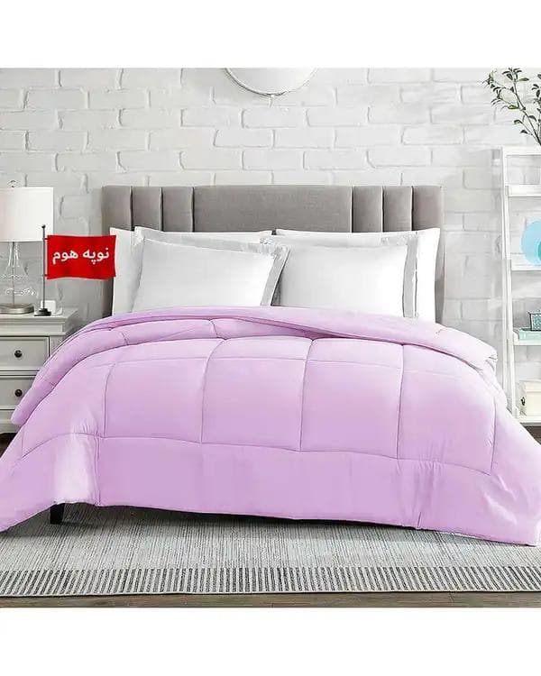 لحاف یک و نیم نفره یک تکه یاسی نوپه هوم Nopehome طرح مربع کد L26-2 مناسب عرض تشک 120