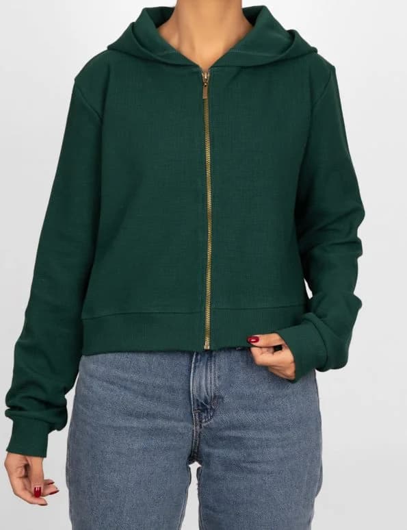 سویشرت کراپ زنانه بیسکویتی بهدیس