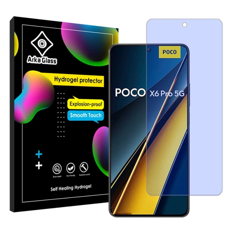 محافظ صفحه نمایش ضد اشعه آبی گوشی شیائومی Poco X6 Pro آرکا گلس مدل Tough