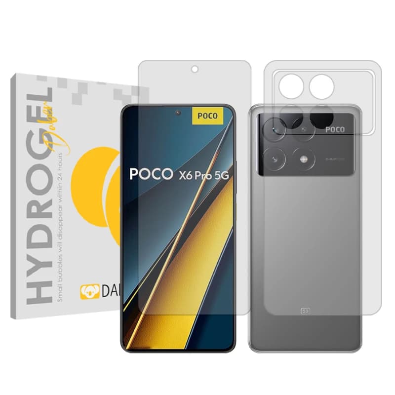 محافظ صفحه نمایش شفاف گوشی پوکو Poco X6 Pro دبن مدل Tough به همراه محافظ پشت گوشی