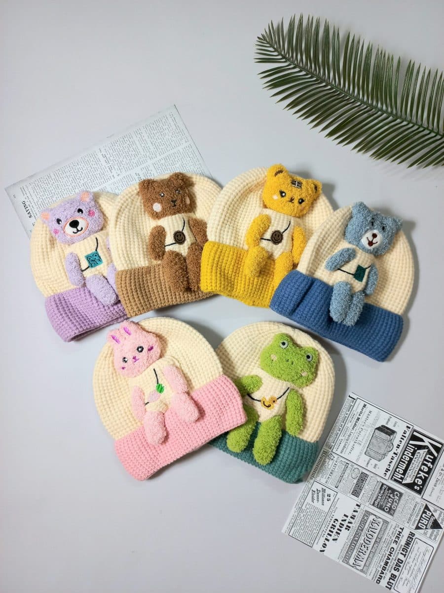 کلاه بافتِ بیسکوئیتی حیوانات