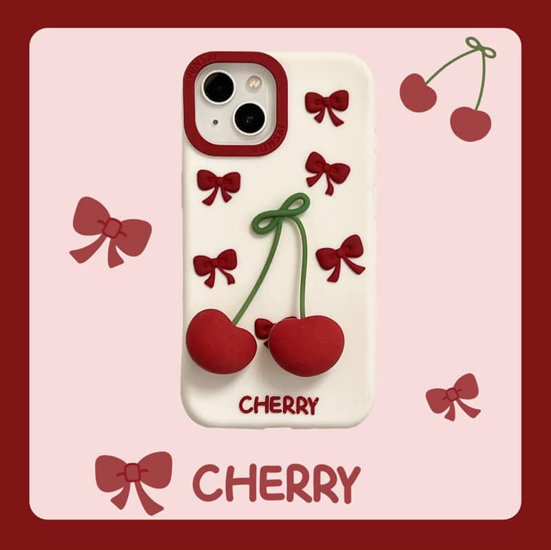 قاب آیفون چری پاپیون سیلیکونی