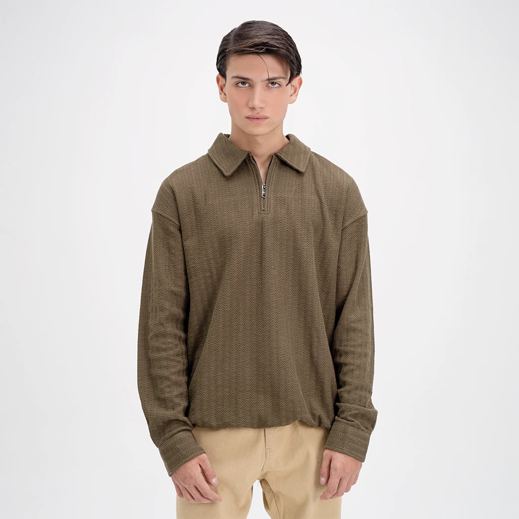 پلیور نیم زیپ بافت LOOSE پریمو 500324