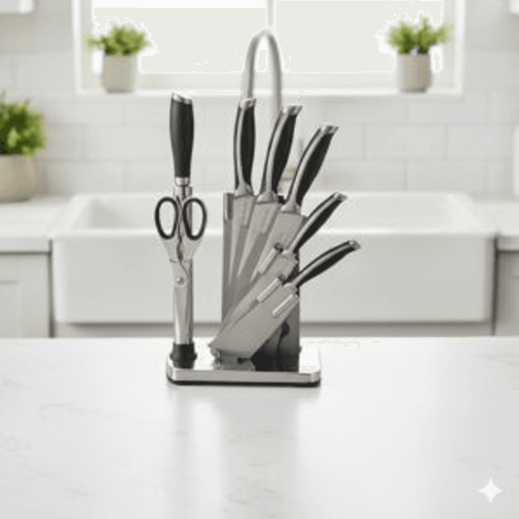 سرویس کارد و ساطور 8 پارچه پروانه یونیک کد 5542 (خارجی درجه یک)