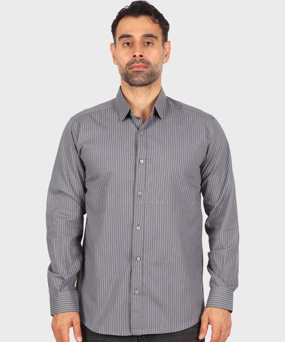 پیراهن مردانه آستین بلند راه راه 0346