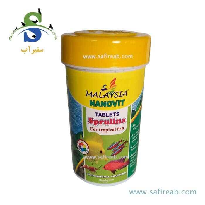 غذای قرصی ماهیان تروپیکال نانوویت اسپیرولینا مالزی