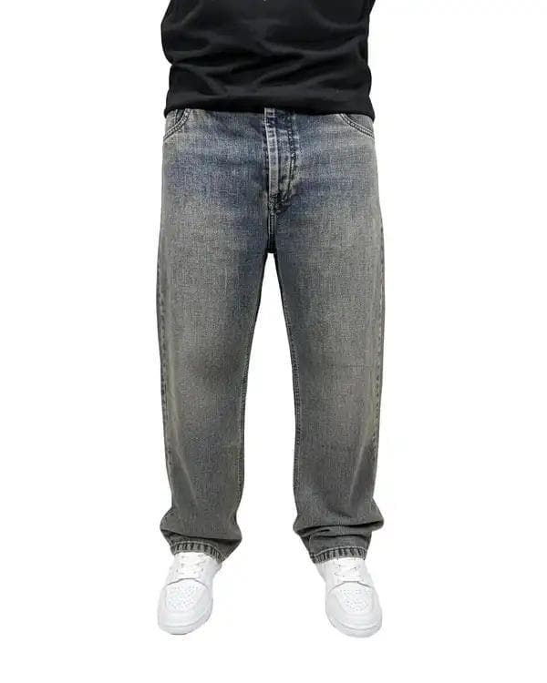 شلوار جین مردانه نیم بگ آبی کد 300101
