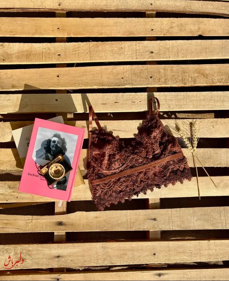 نیم تنه گیپور تک رنگ قهوه ای زیرفنر دار