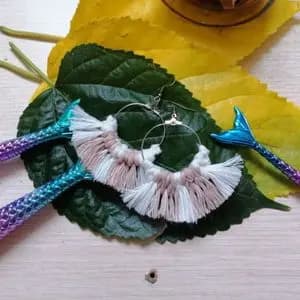 گوشواره مکرومه طرح مهتا