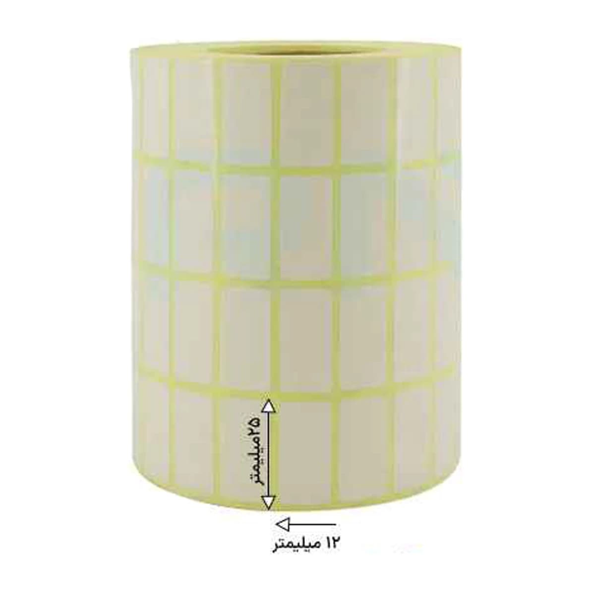 رول 10000 تایی لیبل کاغذی چهار ردیفه 12x25