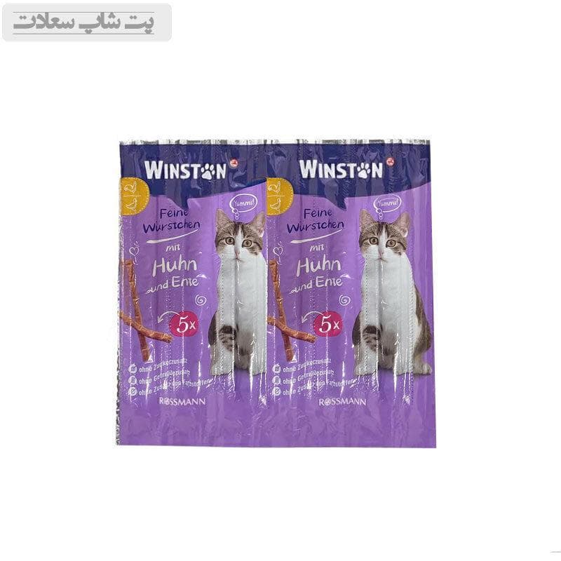 تشویقی مدادی گربه وینستون با طعم مرغ و اردک Winston Chicken & Duck بسته 5 عددی