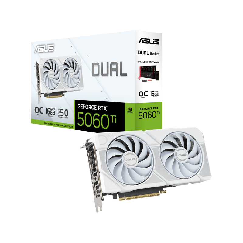 کارت گرافیک ایسوس ASUS DUAL RTX 5060 TI OC 16G WHITE
