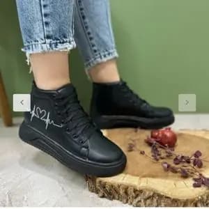 نیم بوت زنانه و دخترانه مدل ضربان قلب کتونی نیم ساق