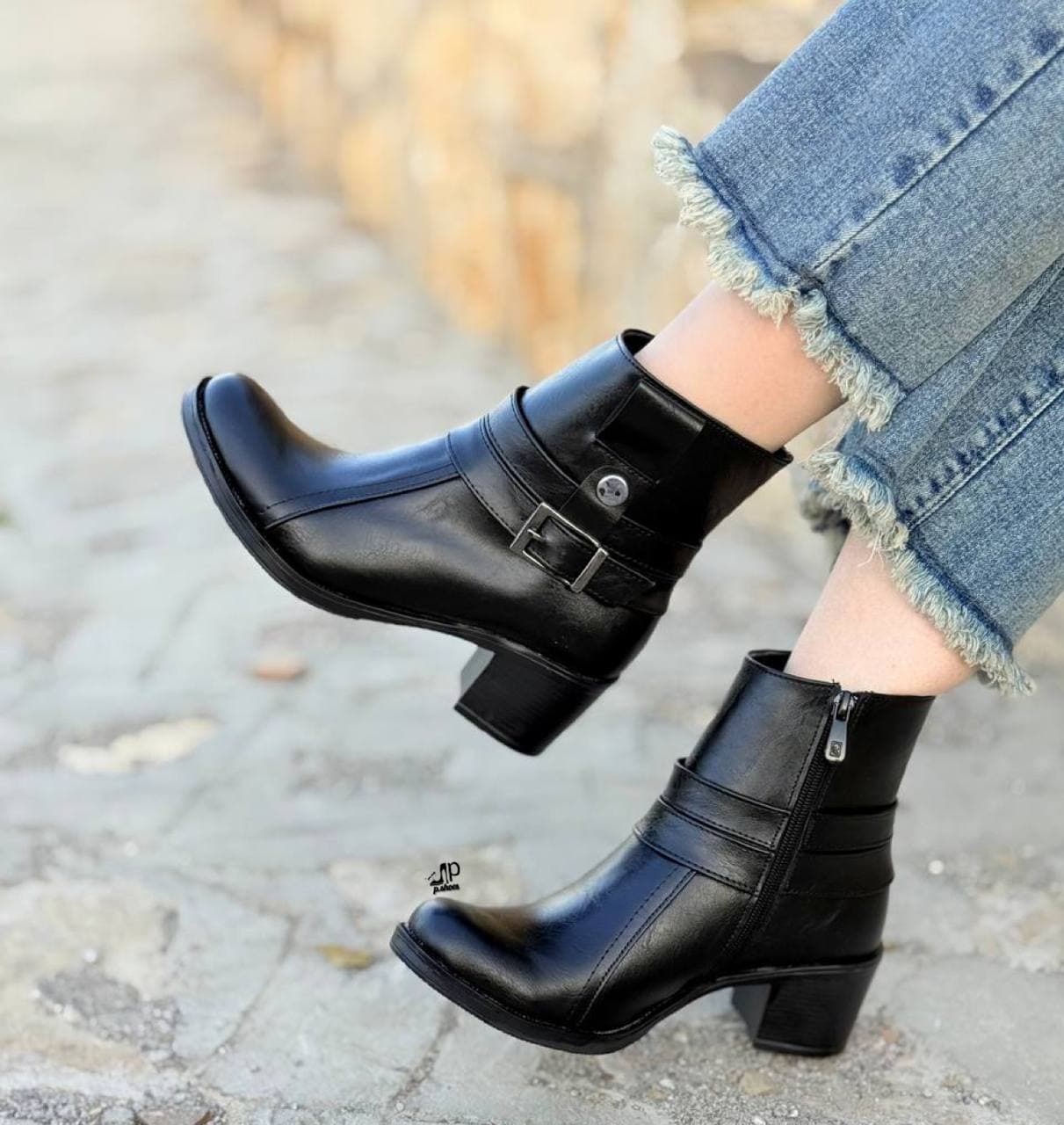 نیم بوت زنانه پاشنه ۵ سانت طرح جدید