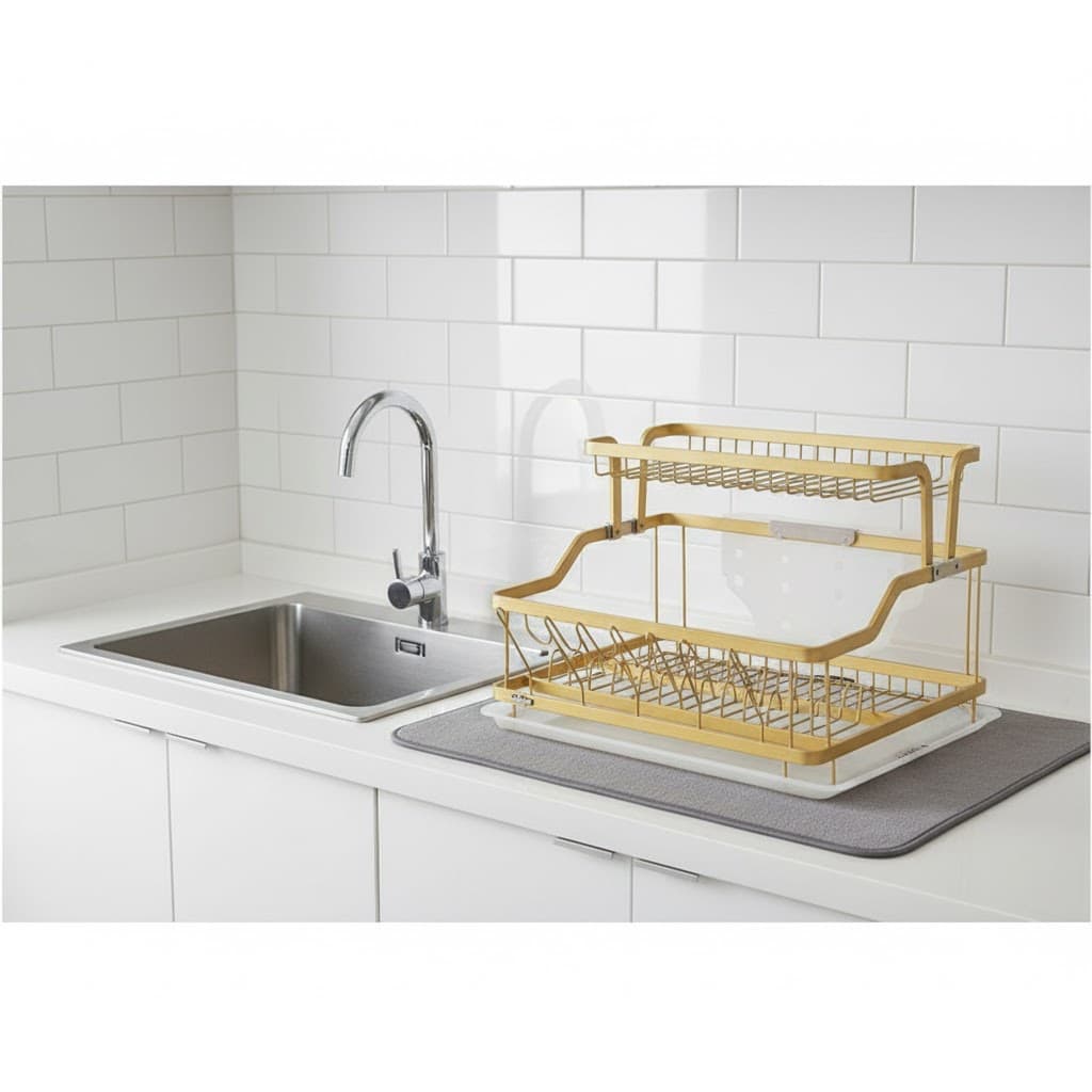 جاظرفی دو طبقه آلومینیوم طلایی یونیک کد 2655