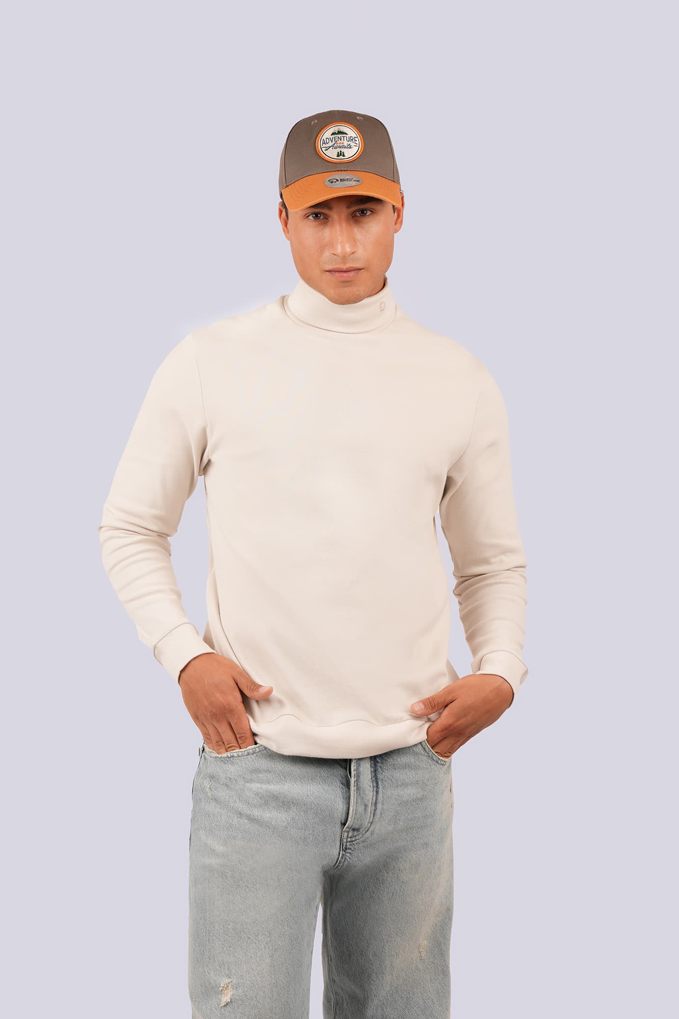 تیشرت آستین بلند یقه اسکی ساده