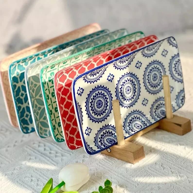 رولتخوری طرحدار دنی هوم سایز کوچک 17×10 | ست ۶ عددی