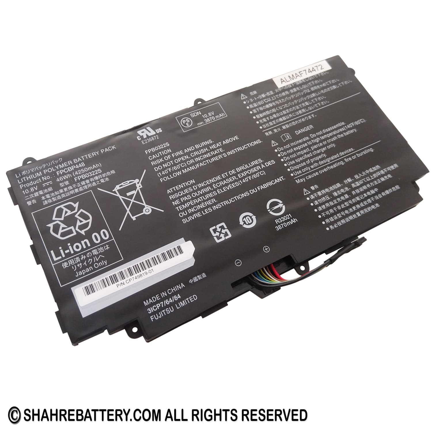 باتری اورجینال لپ تاپ فوجیتسو Fujitsu Stylistic Q736 Q737 Q775 FPCBP448